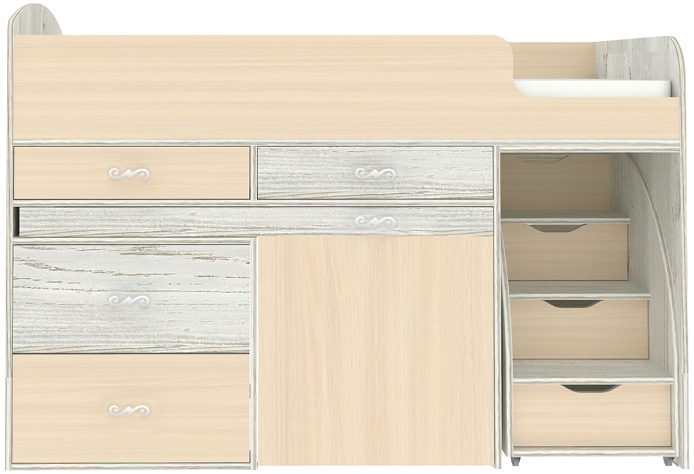 Кровать-чердак КарИВи Малыш 6 Винтерберг  Дуб Молочный