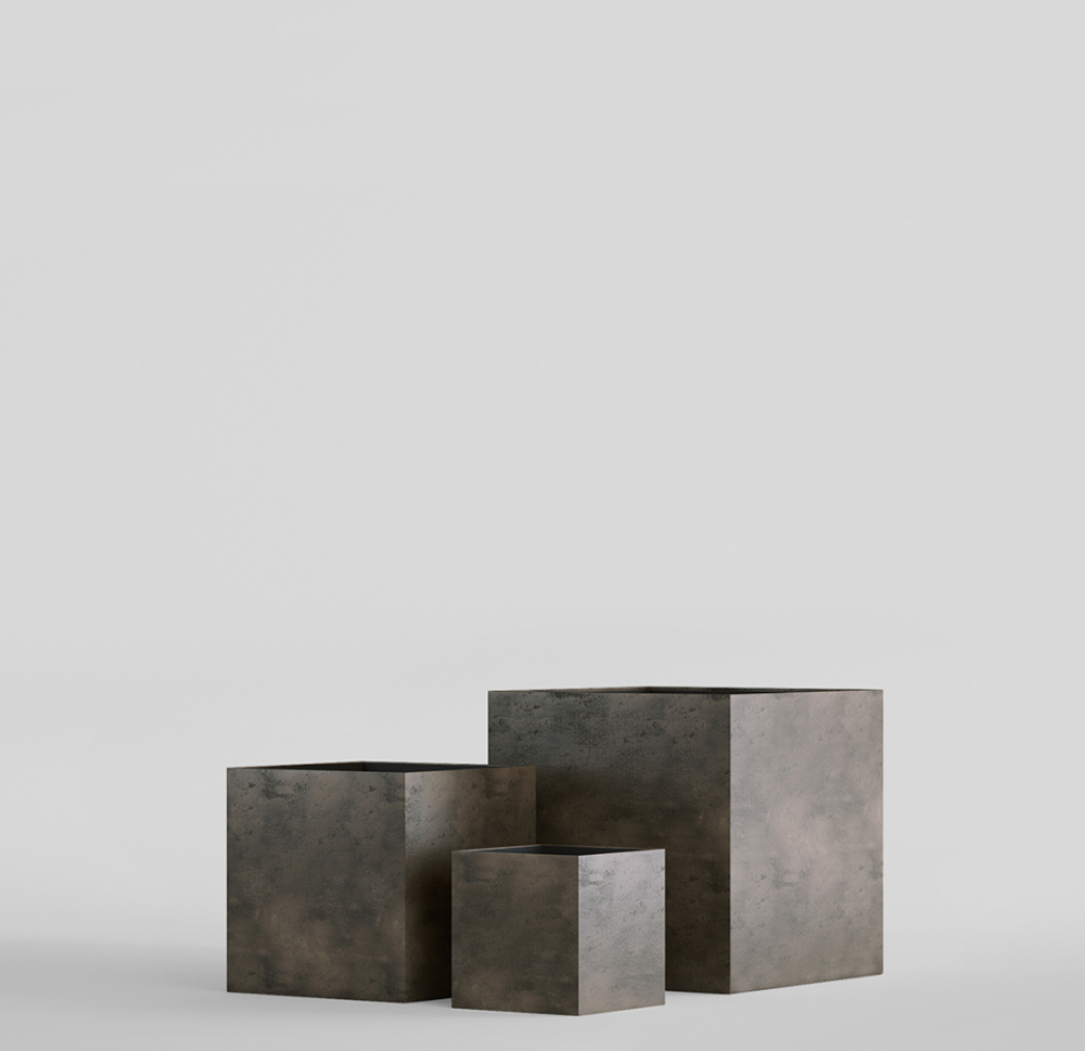 Кашпо, коллекция Concrete (Midnight), форма CUBE