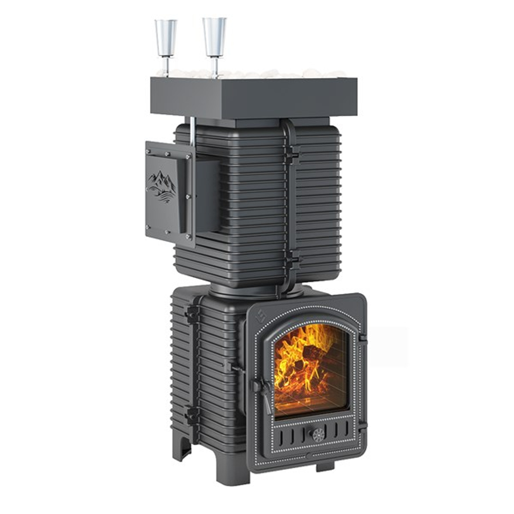 Печь для бани Эверест "Легкий пар Профи" под обкладку Б/В (закрытая каменка из нерж. стали)