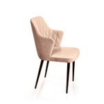 Стул с подлокотниками Hunt ромб, бархат бежевый 5 / чёрный конус