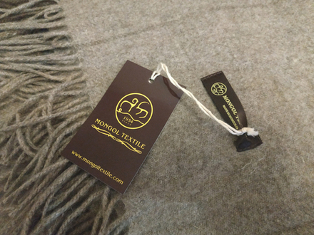 Плед из 100% овечьей шерсти 150x200 см. MONGOLTEXTILE (Монголия) - серый (MT-002)