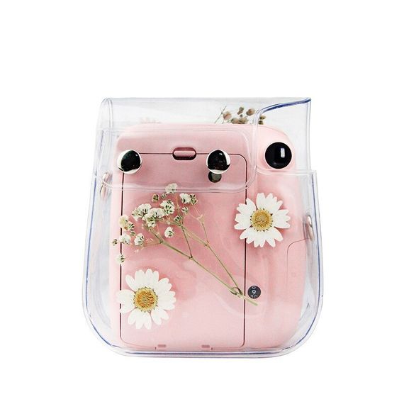 İnstax fotoaparat üzlüyü \ Instant Camera Case Mini 8, 9, 11  transparent flower