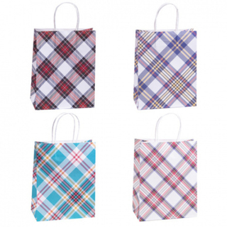 Сумка бум. с круч.ручк.21*27*11см Шотландка МИКС