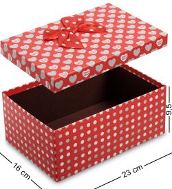 WG-14/3-B Коробка подарочная «Прямоугольник» цв.красн./бел.