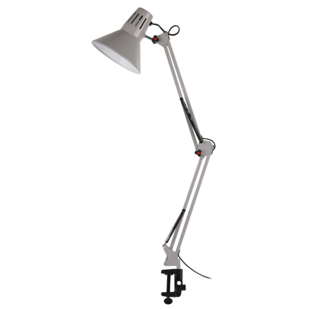 Настольный светильник ЭРА N-121-E27-40W-GY Е27 на струбцине серый
