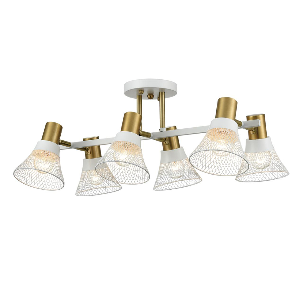 8045/6C MODERNI LN26 220 белый, латунь/белый металл/металл Люстра потолочная Е14 6*40W 220V ANRIYA