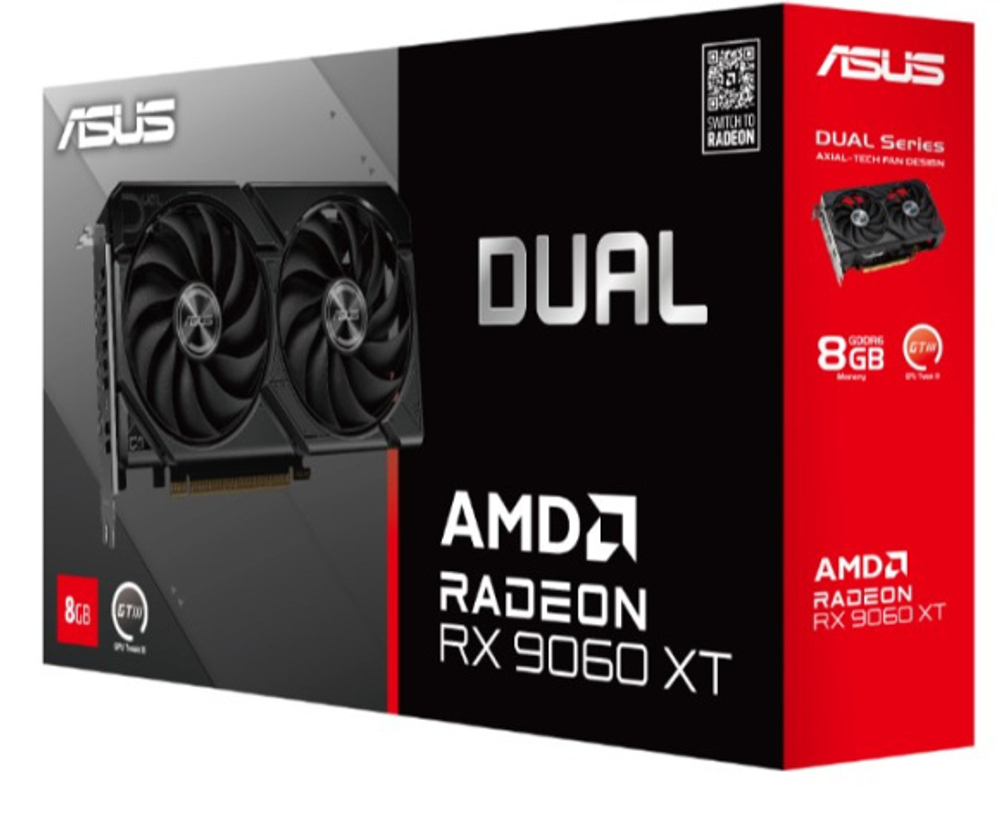 Видеокарта ASUS Radeon RX 9060 XT DUAL (DUAL-RX9060XT-8G)