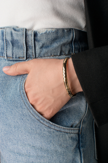 Браслет стальной "Грани": в золотистом цвете