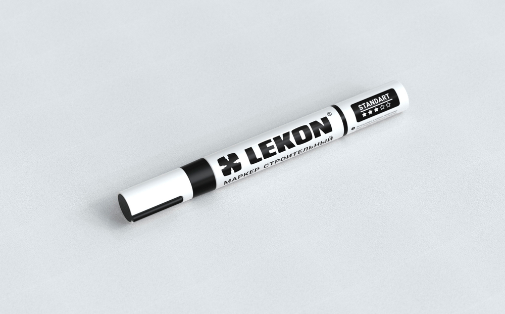 Маркер с нитроэмалью 4мм Черный LEKON Standart 011804
