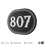 Номерок на дверь квартиры 807, для кабинета, офиса, шильдик 9 х 7 см, черный, Айдентика Технолоджи
