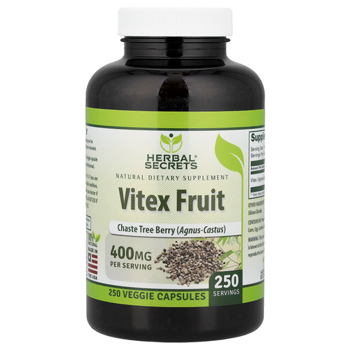 Herbal Secrets, Vitex Fruit, 400 мг, 250 растительных капсул