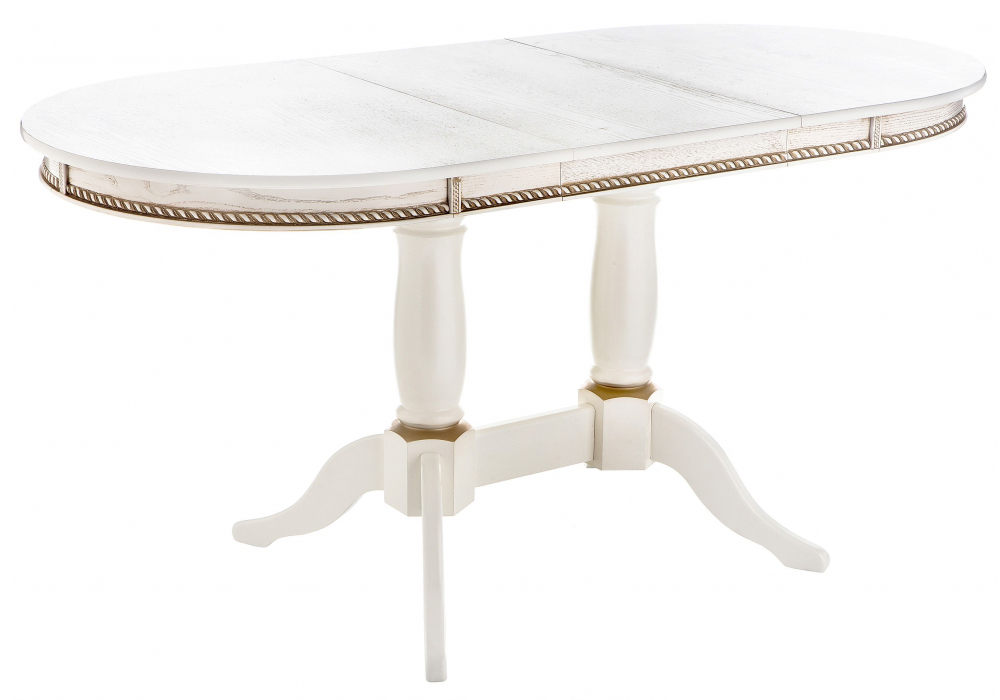 Стол деревянный Woodville Кантри 120 молочный, золотая патина