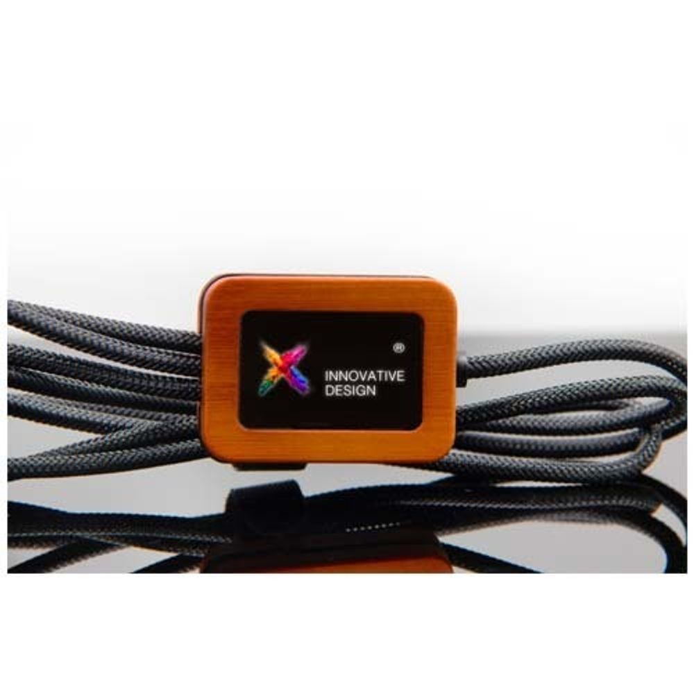 SCX.design C38 Зарядный кабель 5 в 1 из переработанного PET-пластика со светящимся логотипом и квадратным деревянным корпусом, мощностью 40 Вт