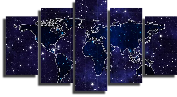 Модульная картина "Звёздные континенты"