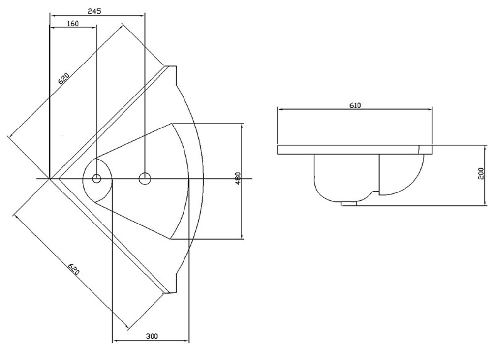 Раковина мебельная Акватон Сергей 62