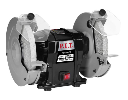 Станок точильный PBG200-C3 (500Вт, 2950об/мин, Ф200х12,7х20/200х16х20мм, пылезащ.)