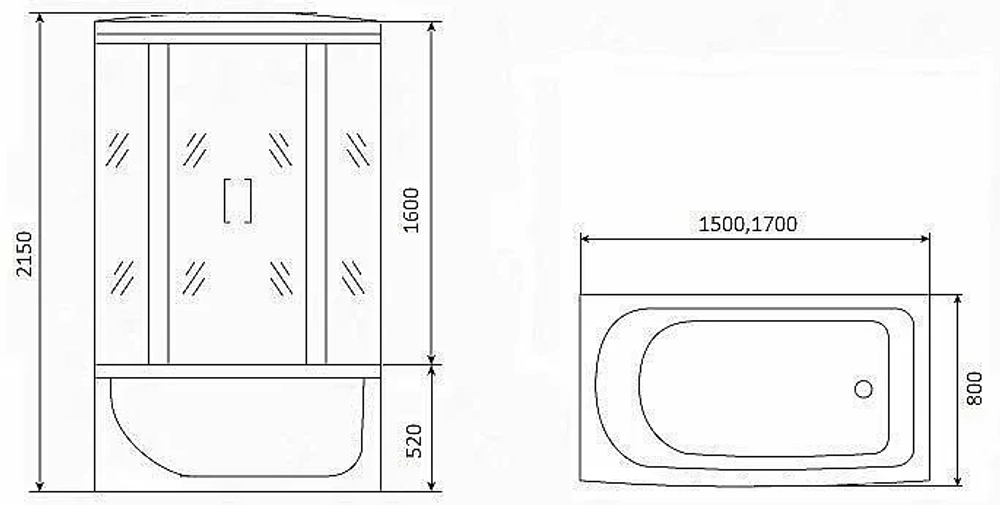 Душевой бокс Timo ECO TE 0770 170x80