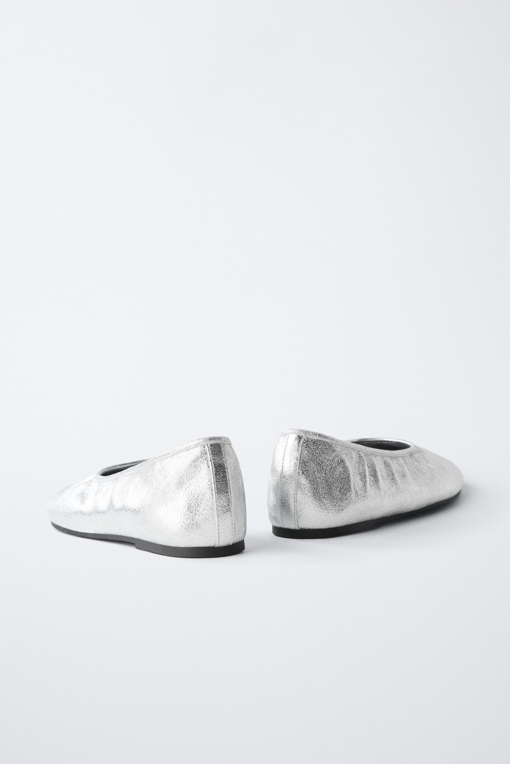 ZARA БАЛЕТКИ, СЕРЕБРИСТЫЙ