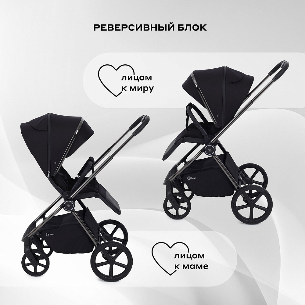 Детская коляска Rant Teo Black Chrome 2 в 1 Black