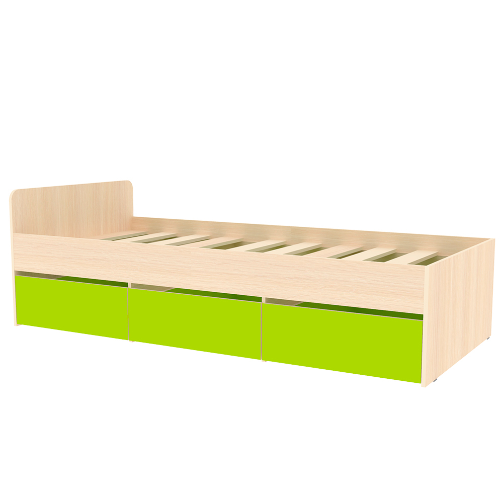 Кровать односпальная КарИВи КИВи  Дуб Молочный Лайм