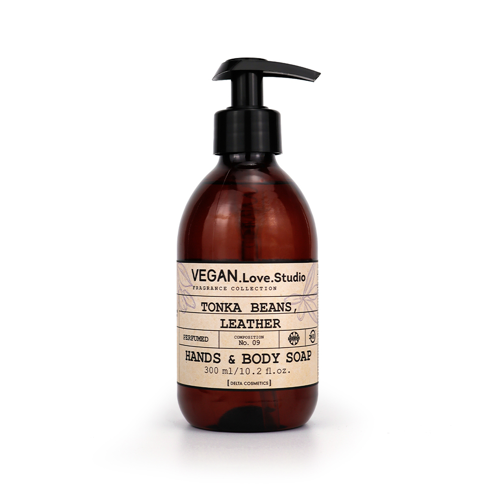 Косметический набор VEGAN.Love.Studio «Tonka Beans, Leather» (гель для душа 300 мл + мыло для рук 300 мл)