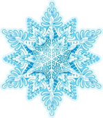 Плакат вырубной А4, двухсторонний "Снежинка" (Сфера)