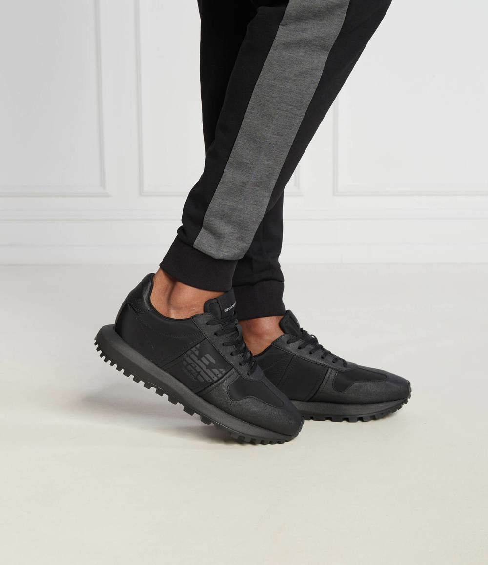 Кроссовки SNK RECY.SAFFIANO PU Emporio Armani - черный(X4X640 XN949)