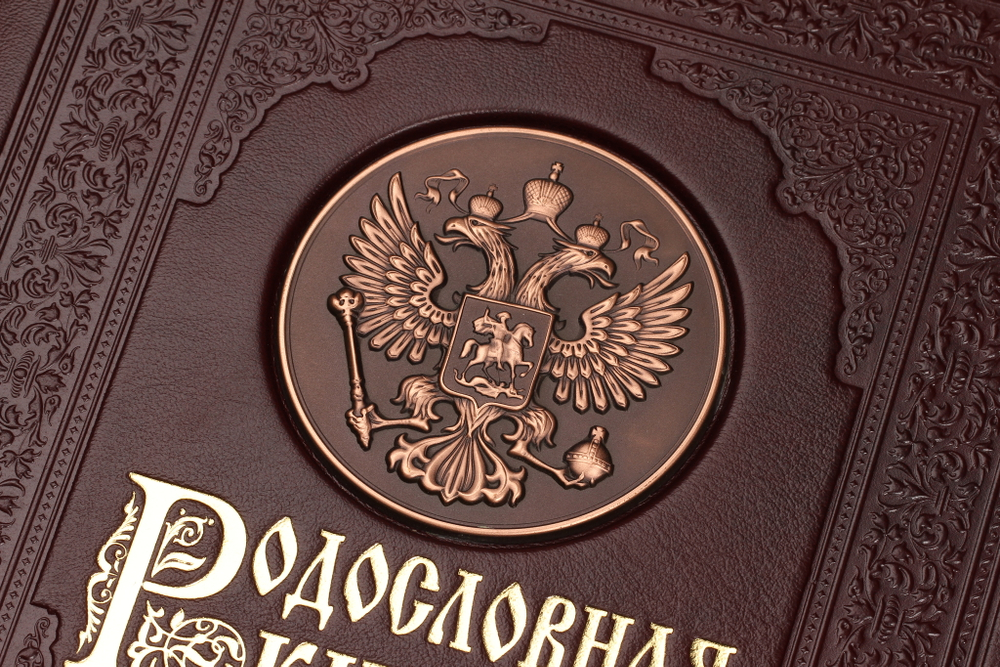 Родословная книга Гербовая (накладка Герб) в картонной коробке