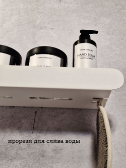 Полка для ванной комнаты, полка для кухни, полка для прихожей, MetaDec Arc белая 40см