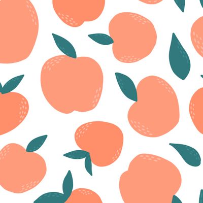паттерн с абстрактными персиками и листьями