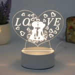 Светильник ночник «3D-Поцелуй» на пластиковой подставке, с включателем USB