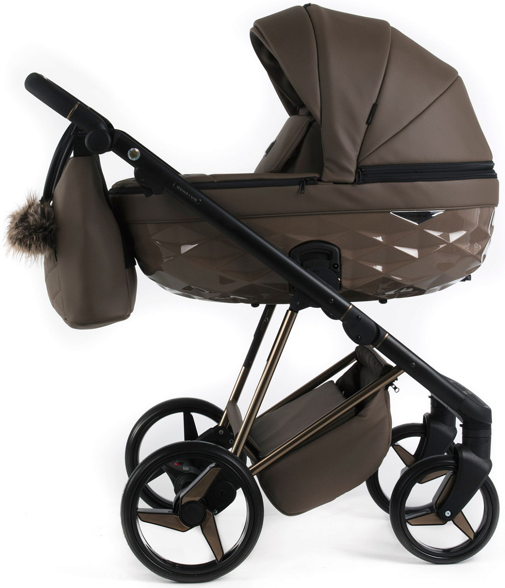 Детская коляска Adamex Quantum Superstar Deluxe 3 в 1 Q-STAR151-K (КОР.КОЖА+КОР.ДНО+КОР.РАМА)