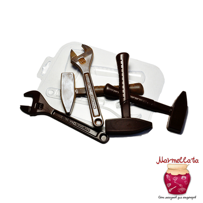 Форма для шоколада КЛЮЧ и МОЛОТОК, пластик