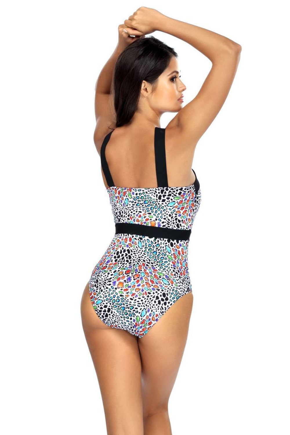 Совместный купальник с широкими бретелями из резинок (Размер: 70/36) (Цвет: разноцветный)