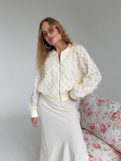 Кружевной бомбер Boho молочный