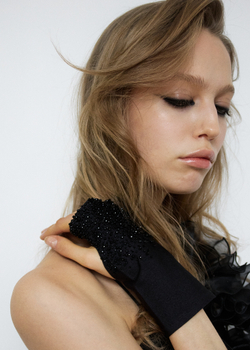 Перчатки митенки с декором