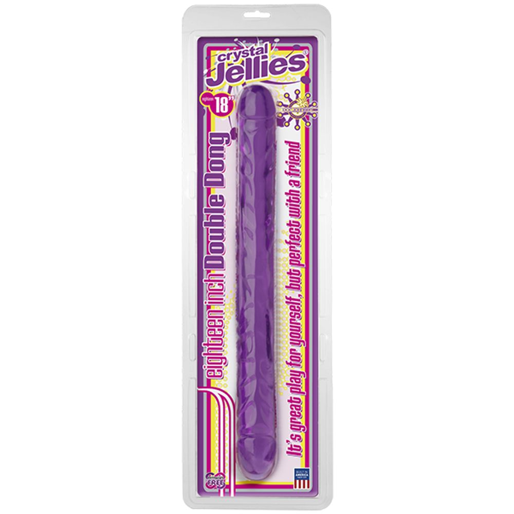 287-06 CD DJ / Двусторонний дилдо фиолетовый Crystal Jellies 18 Double Dong - Purple