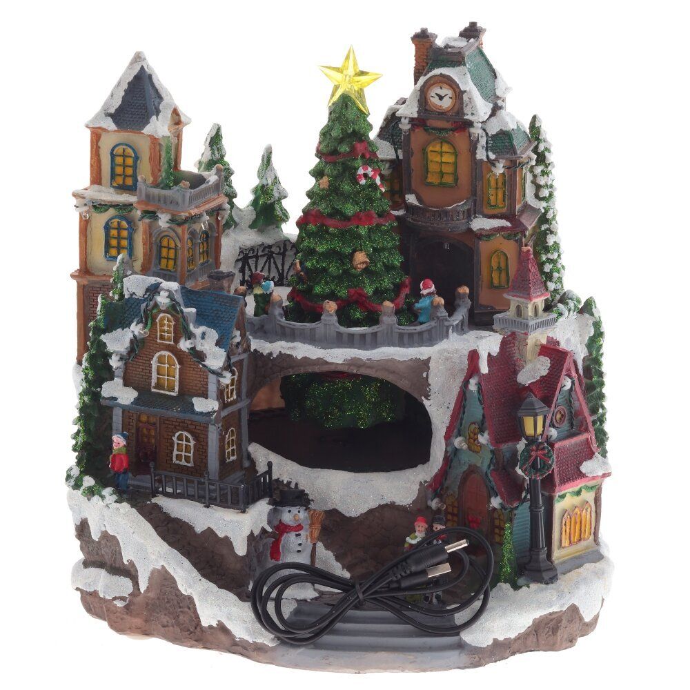 GAEM Фигурка декоративная "Рождество" (4 мелодии, подсвет, движ, 3xAA н/п, +USB), L27,5 W26 H29 см