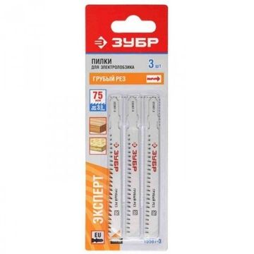 Пилки ЗУБР ЭКСПЕРТ по дереву и пластику, шаг 3мм, 75мм, 3шт
