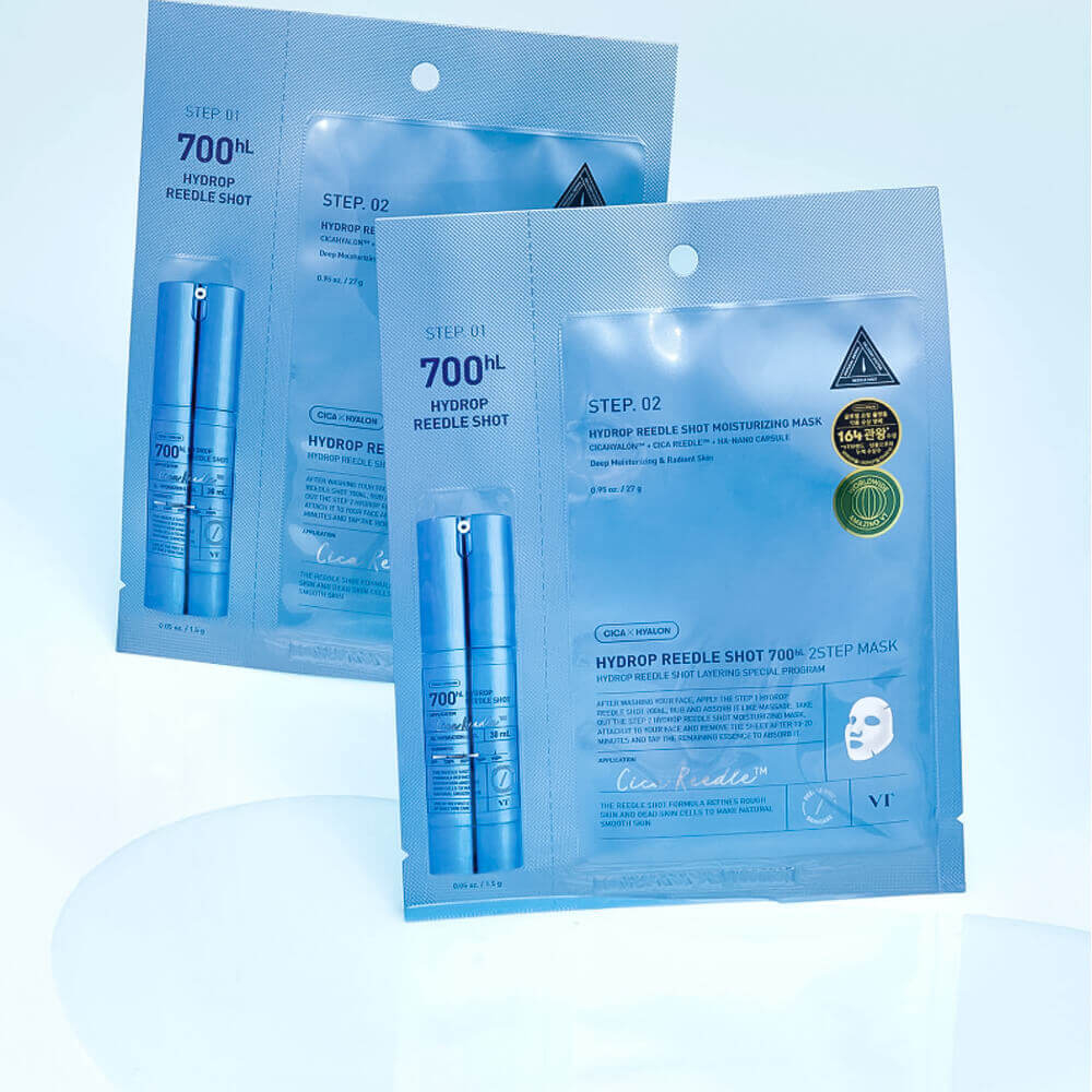 VT Cosmetics Hydrop Reedle Shot 700hL 2 Step Mask усиленная увлажняющая двухфазная маска
