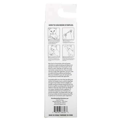 Kitty Caps, Набор колпачков для ногтей, большие, черные с серыми кончиками, голубой, набор из 44 предметов