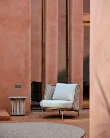 Уличное кресло Sedalis из алюминия и серо-коричневой веревки