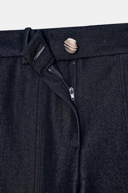 ZARA ПРЯМЫЕ БРЮКИ С ДЕКОРАТИВНОЙ СТРОЧКОЙ, ИНДИГО