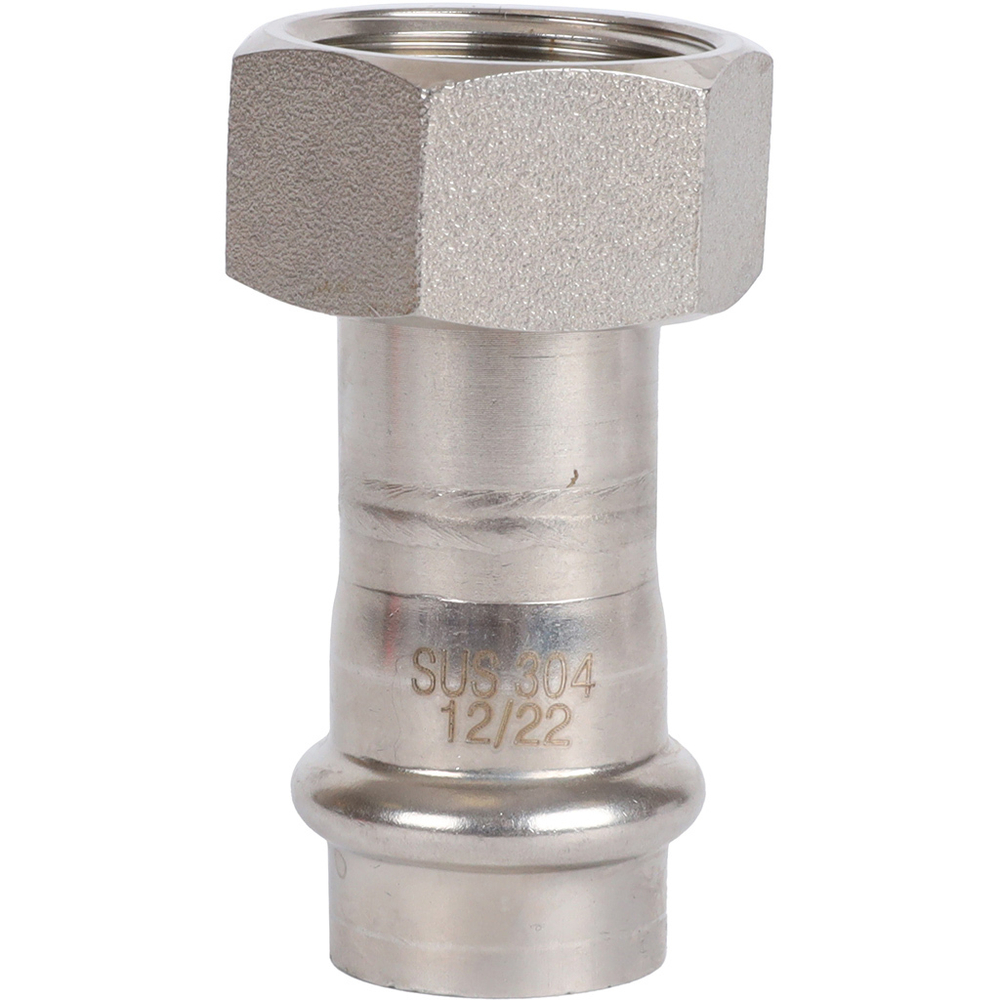 ROMMER Переходник с накидкой гайкой 18x3/4" из нержавеющей стали прессовой