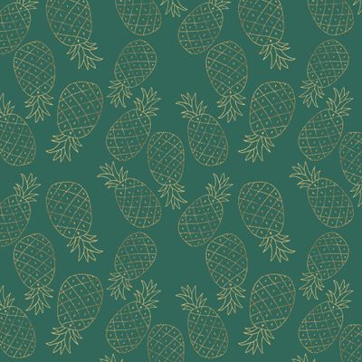 золотые ананасы на зеленом фоне