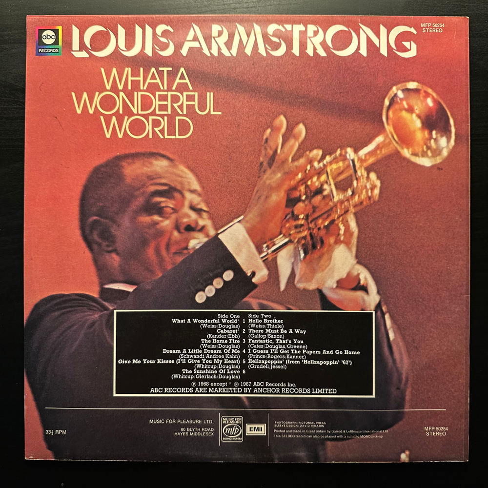 Louis Armstrong - What A Wonderful World (Англия 1974г.)