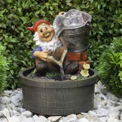 GANF-01 GREEN APPLE Настольный фонтан Гном Дачник 25 cм | GREEN APPLE