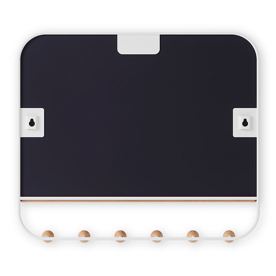 Зеркало с крючками для аксессуаров estique, 46х41 см, белое/натуральное дерево