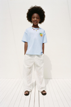 ZARA ФУТБОЛКА С ПРИНТОМ «ЛИМОН», СИНИЙ