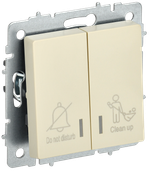 BRITE Выключатель 2-клавишный с индикацией для отелей 10А ВС10-2-9-БрКр бежевый IEK